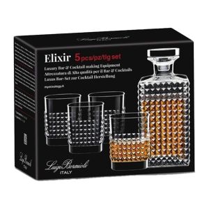 Luigi Bormioli Elixir Decanter and 4 Glasses