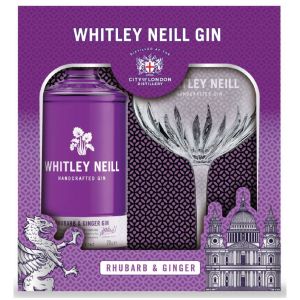 Whitley Neill Rhubarb and Ginger Gin 70cl & Copa Cadeaupakket
